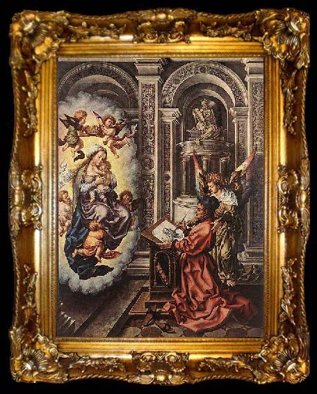 framed  Jan Mabuse St Luke Painting the Madonna by Jan Mabuse, ta009-2